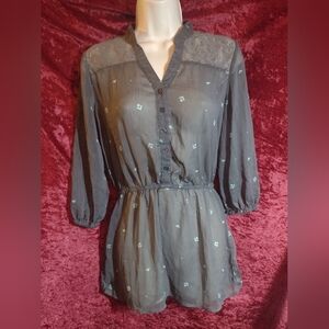 Mossimo Supply Co. Lace Accent Blouse